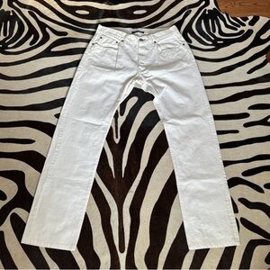 ALEX MILL MADE IN USA Jeans Mens Sz 32 White Ecru Straight Button Fly